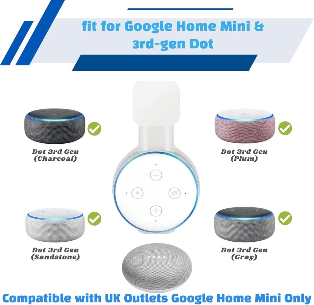 Elegant Wall Mount Holder for Dot 3 & Google Mini - Space-Saving Solution