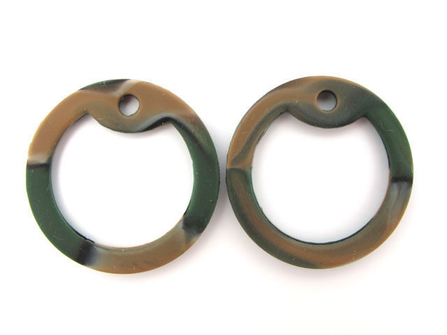 4 Woodland Camo Silicone Military Army Dog Tag Silencers Rubber Silencer