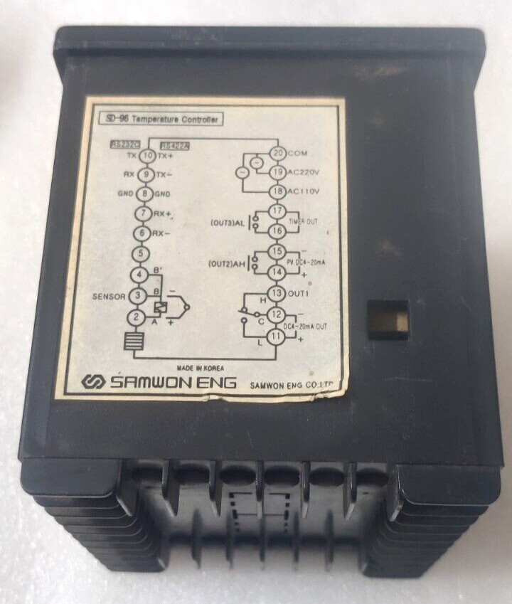SAMWON ENG SD-96 TEMPERATURE CONTROLLER RANGE: -150 -1200 C MODEL:SD-96K12RRAN