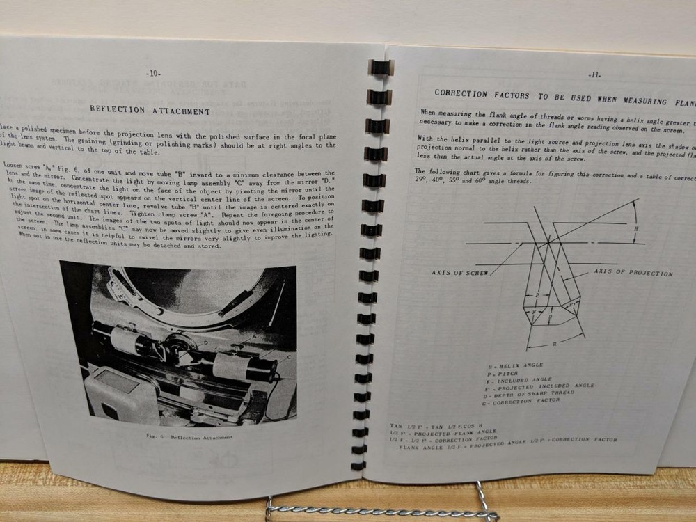 Jones & Lamson “BC” Series Comparator – Operating Manual