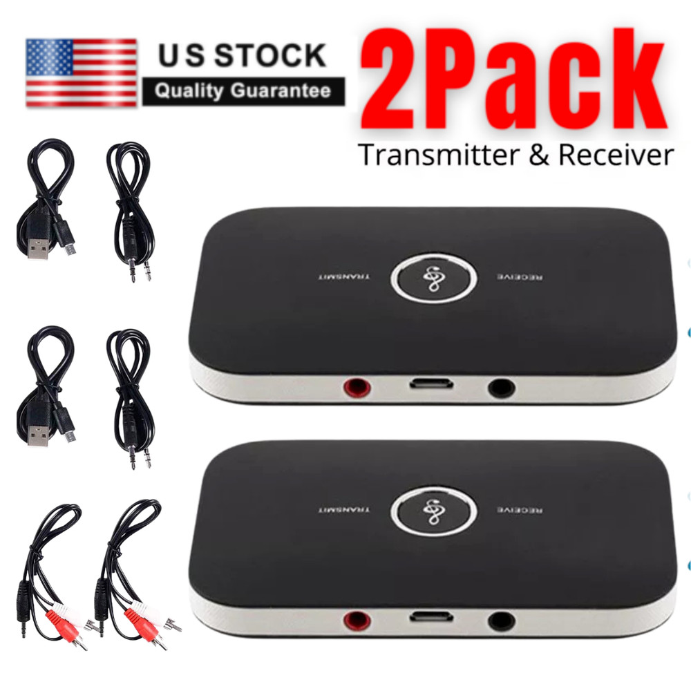 2x Bluetooth receiver and transmitter RCA to 3.5mm adapter for old speaker TV