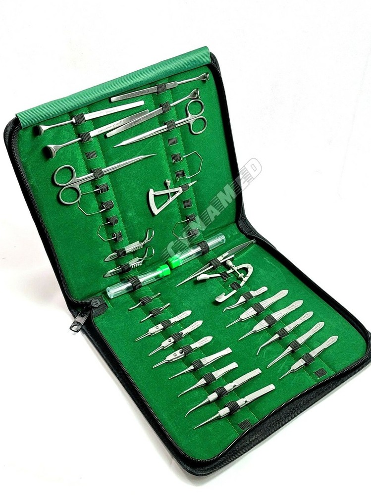 GERMAN 32 Pcs Ophthalmic Cataract Eye Micro Surgery Surgical Instruments SET Kit