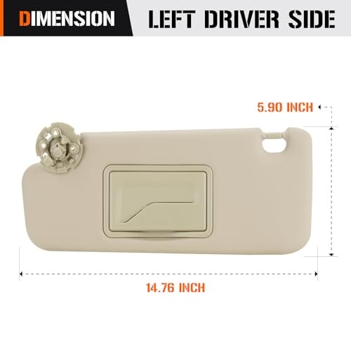 3 Hole Sun Visor for 2011-2016 Chevy Cruze Driver Side Sunvisor Left Beige