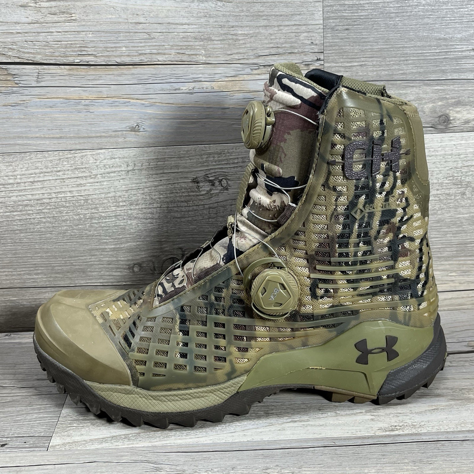Under Armour Boots Men's 8.5 Cam Hanes CH1 Goretex Camo Hunting BOA Hiking