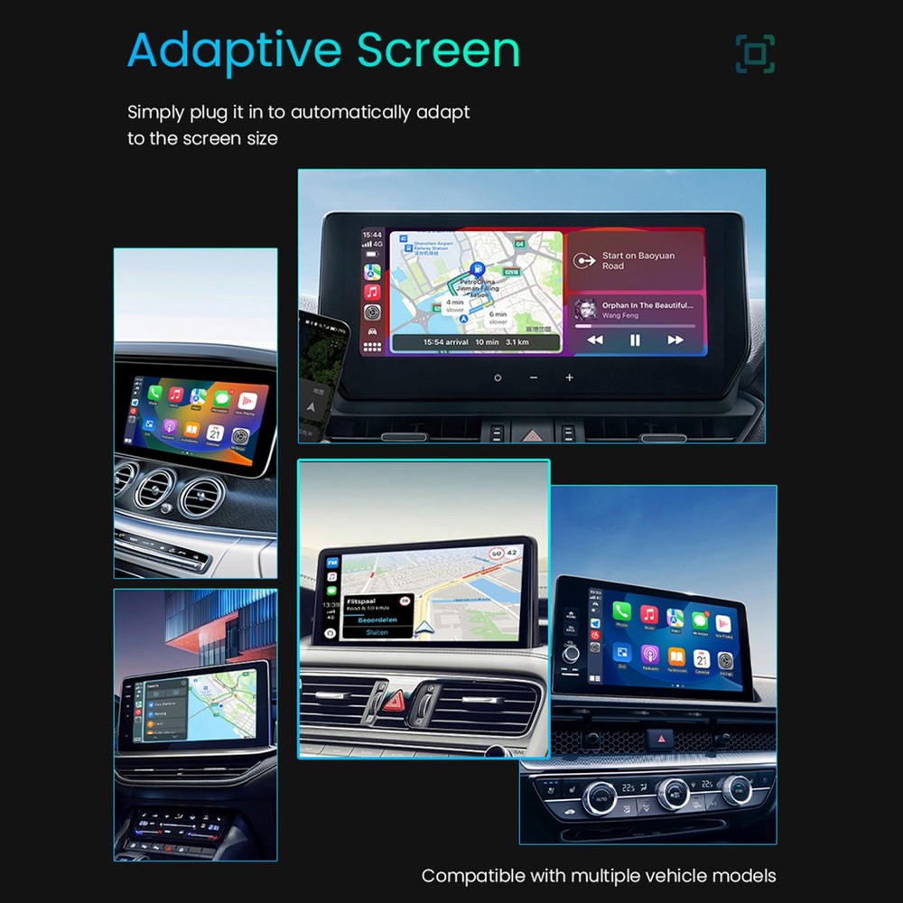 2025 Upgrade Wireless Android Auto Adapter Wireless CarPlay Adapter -Plug & Play