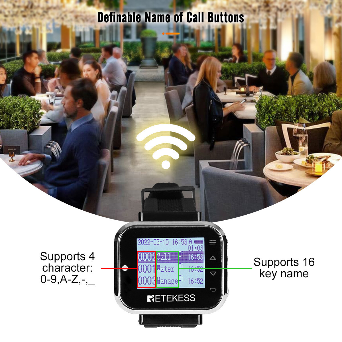 TD110 Wireless Pager Calling System Waiter Watch Restaurant Cafe Club Clinic Bar