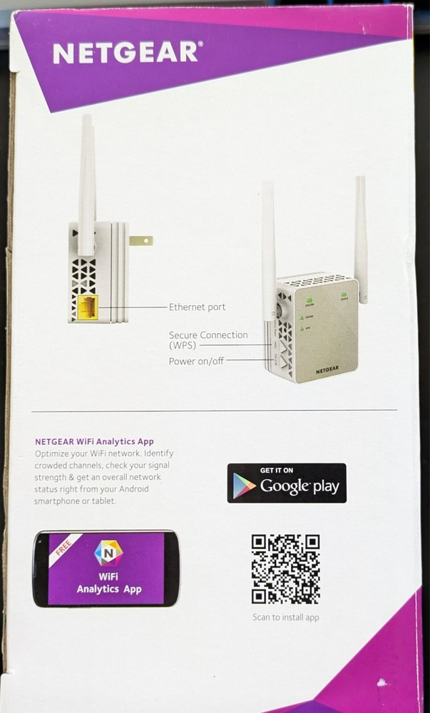 NETGEAR - Dual-band WiFi Range Extender - Essentials Edition, 1.2Gbps, Wall-plug