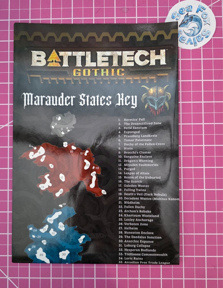 BattleTech GOTHIC - Abomination & Human Sphere Map Poster -New & Hard to Find!