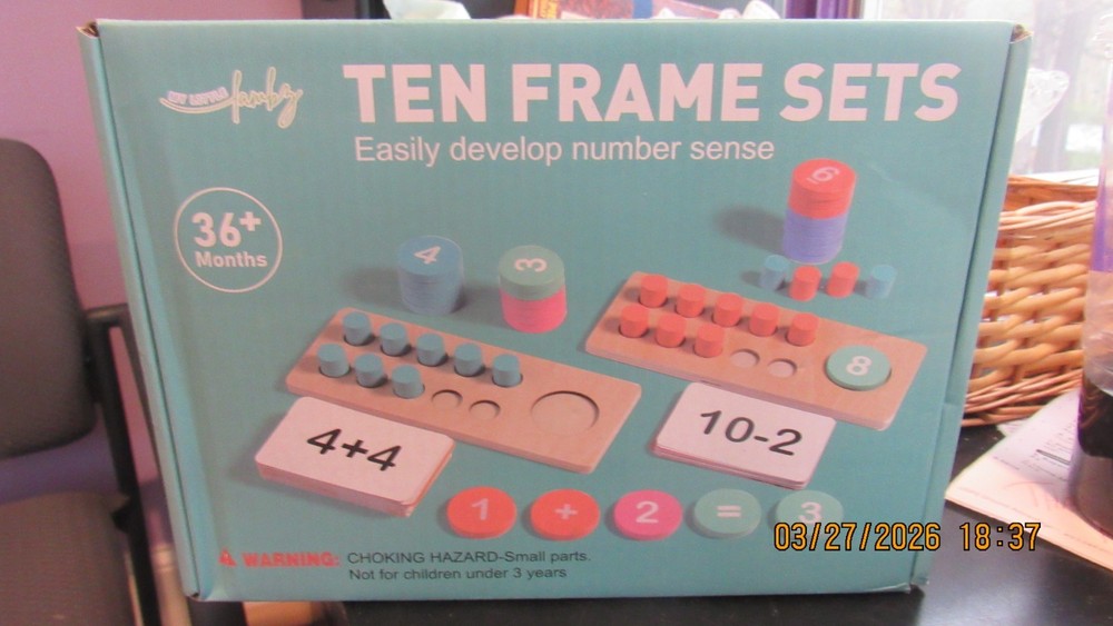 Ten Frame Sets Easily Developed Number Sense 36months+
