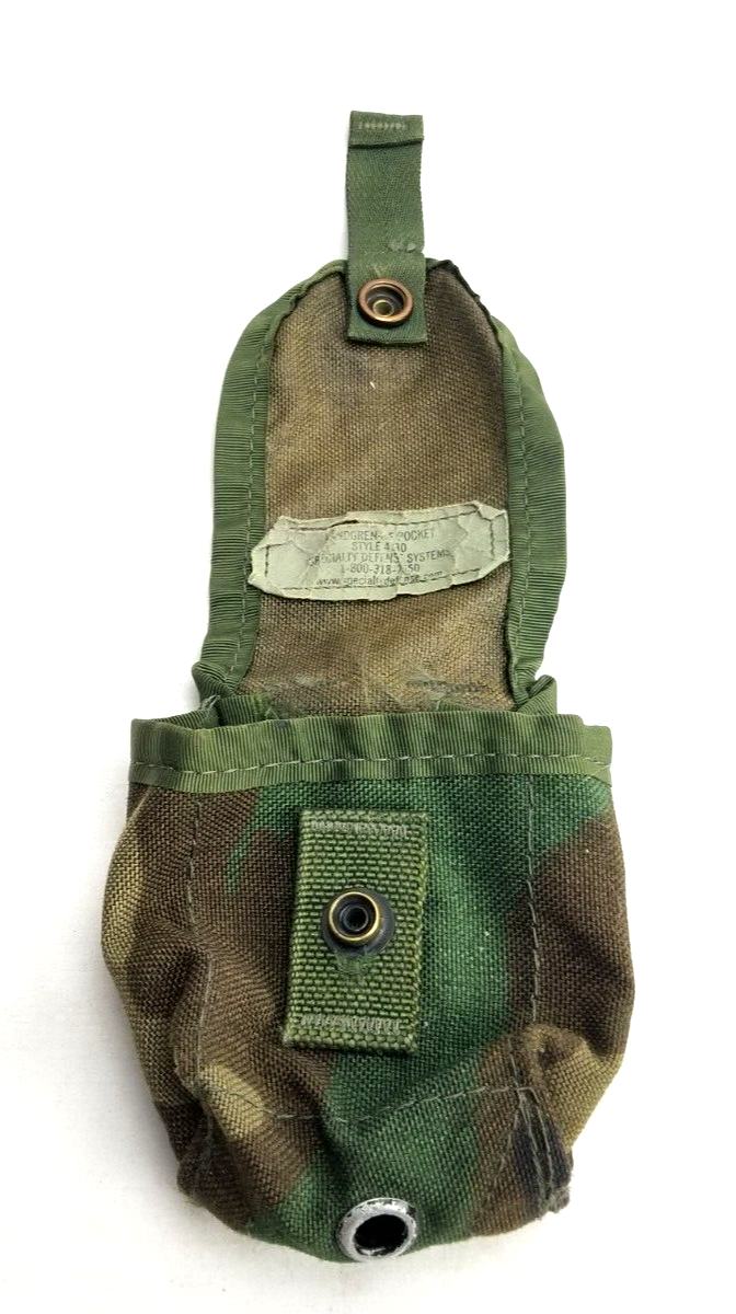 USGI Military Molle II WOODLAND CAMO Army Hand Grenade Pouch 4.5x3x2.25 VGC