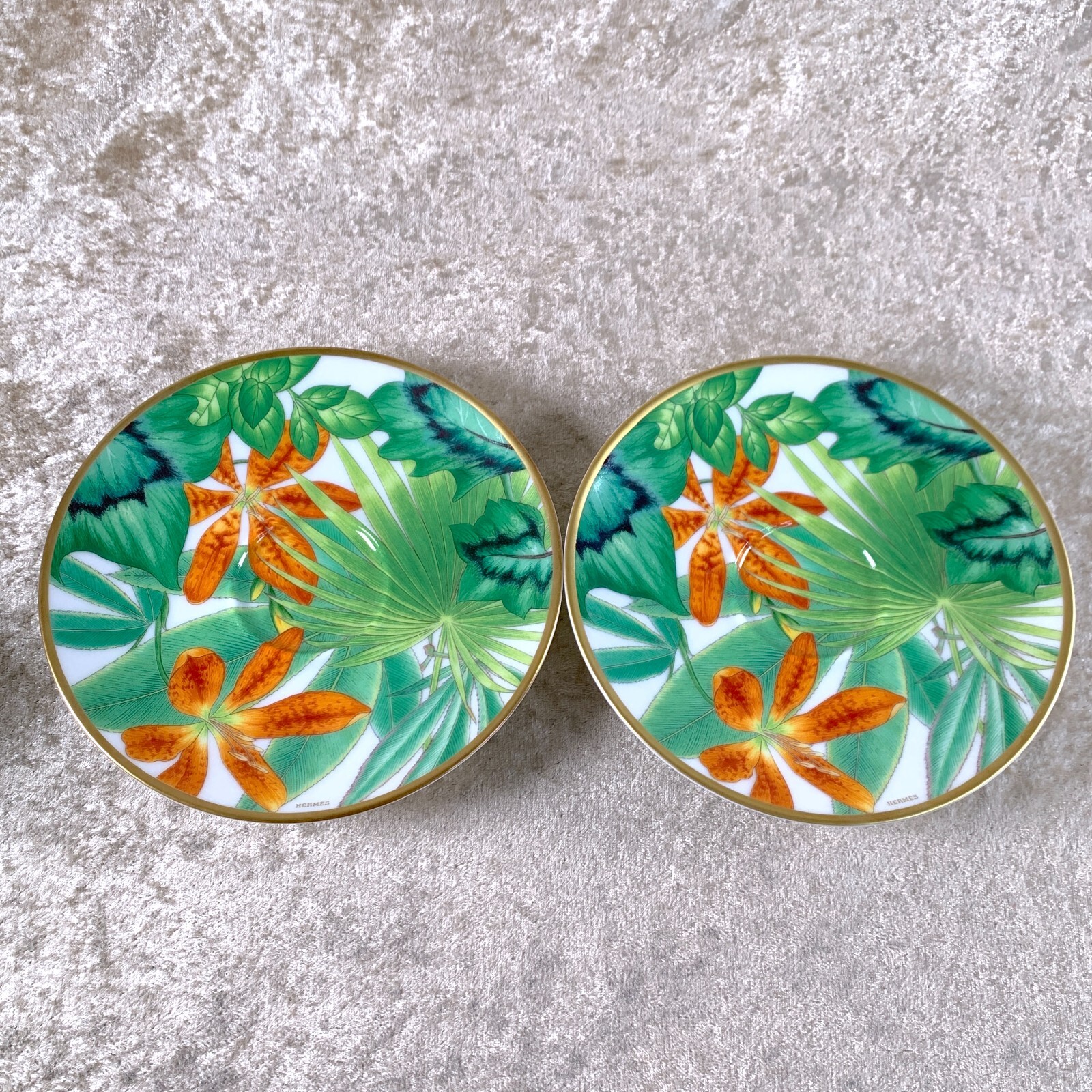 Hermes Demitasse Cup & Saucer Passifolia Porcelain Tableware Botanical 2 Sets