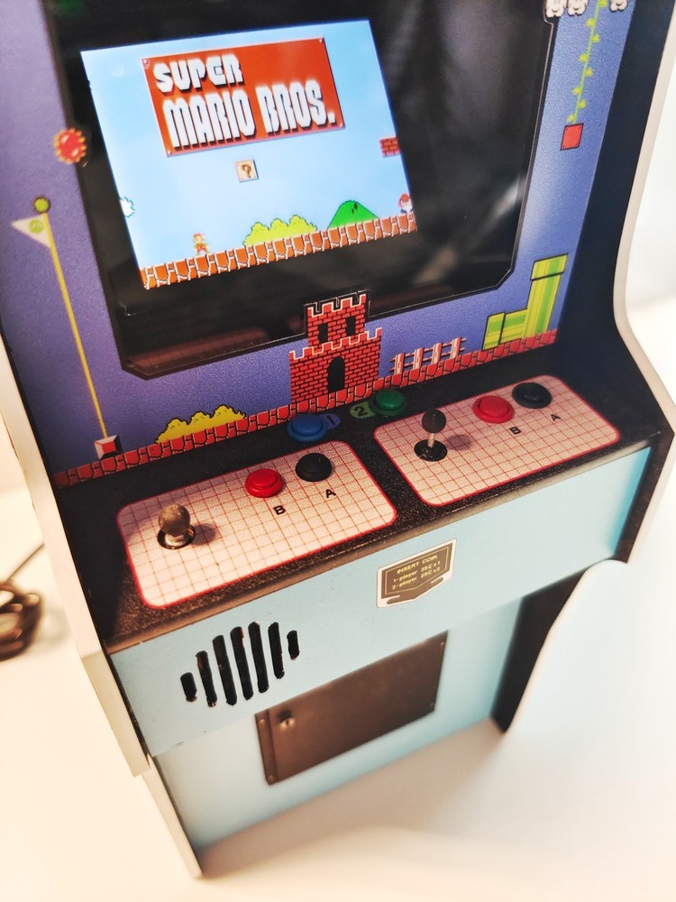 Super Mario Bros, 1/6 scale mini working arcade cabinet, with additional NES pad