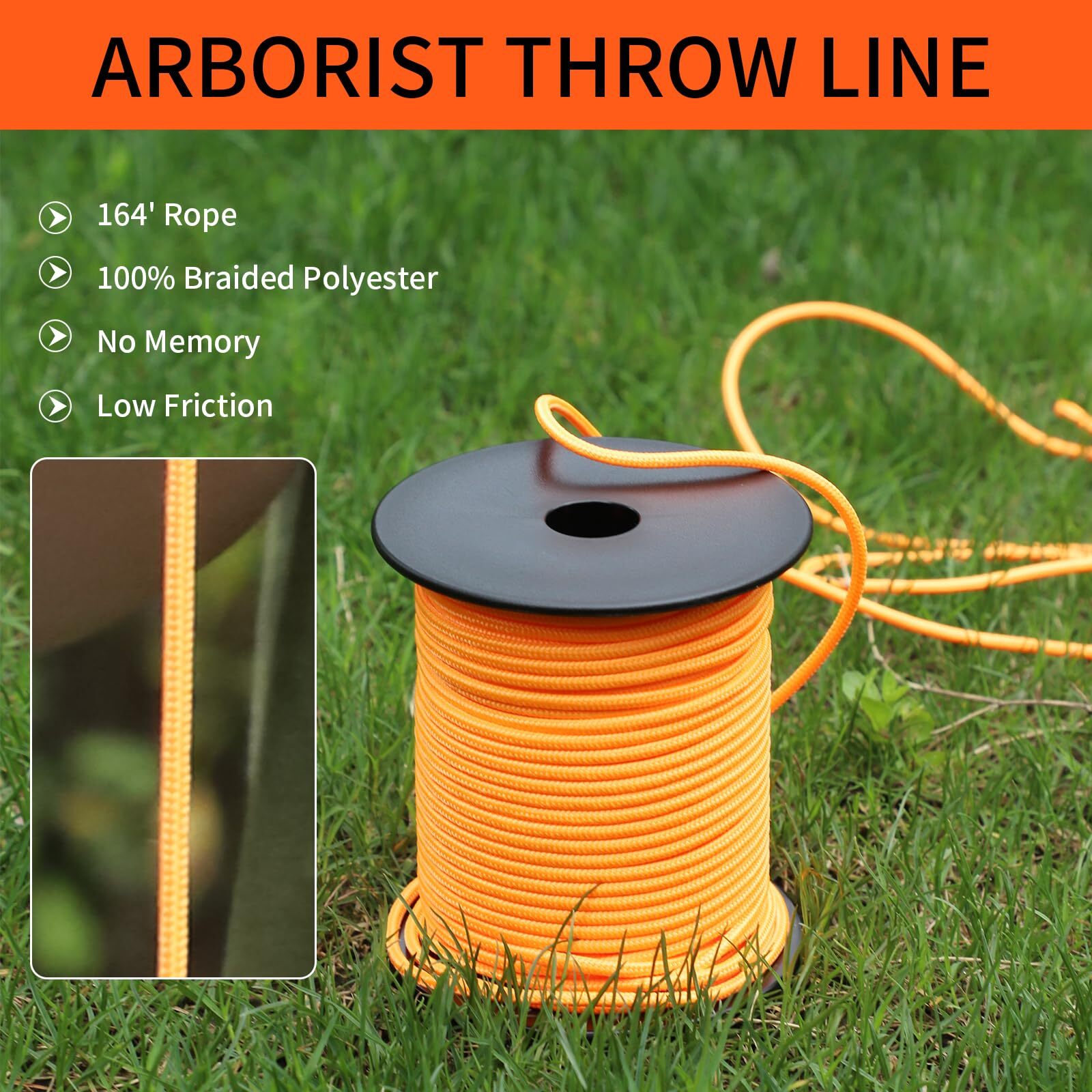 Arborist Throw Line Kit, Arborist Throw Weight and Line Kit, 164’ Ultra Slick