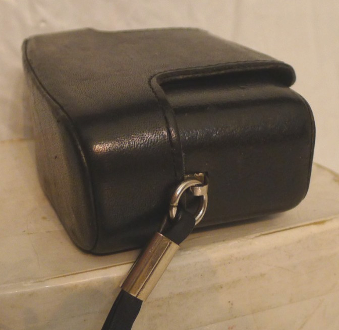 Minox 35 Snap Close Fitted Black Leather Camera Case with Wrist Strap EE