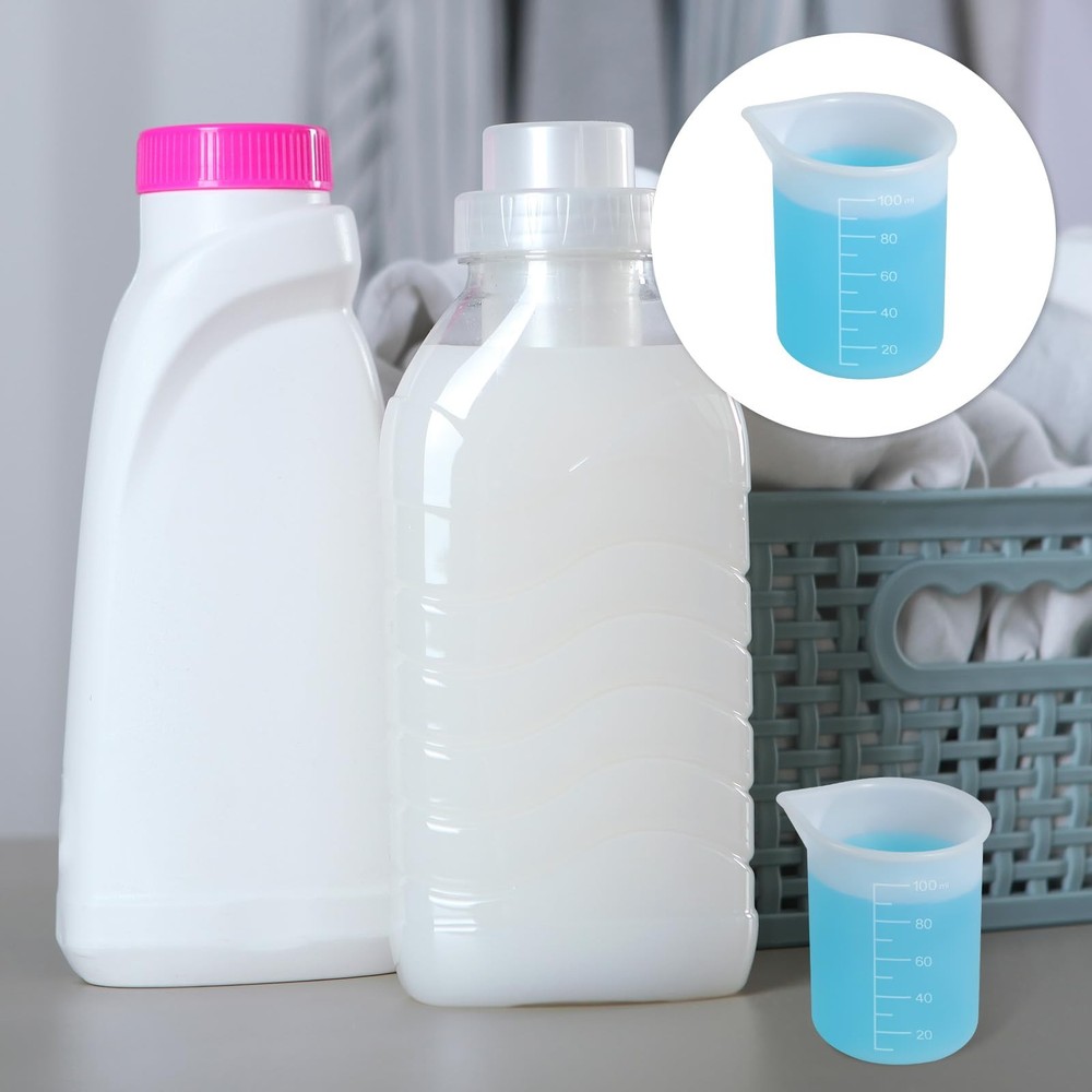 2PCS Silicone Laundry Detergent Measuring Cup Reusable Liquid Dispenser