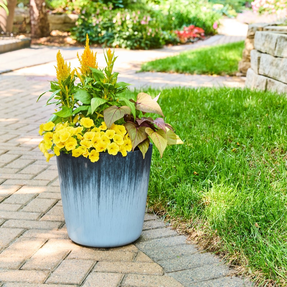 Esmeralda Teal Round Planter 12