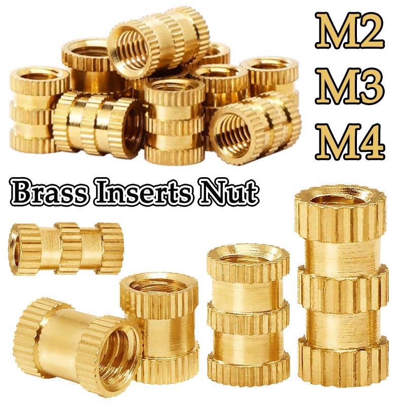 Brass Threaded Inserts Nut Embedded Injection Moulding For 3D Printing M2 M3 M4
