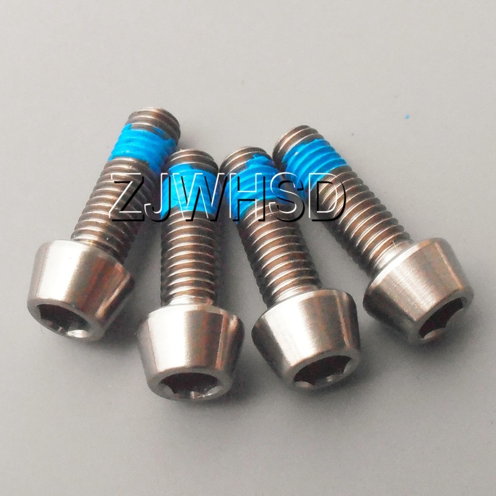 4pcs M5 x 16 Ti Titanium Screw Bolt Allen hex Taper Socket Cap head+ThreadLocker