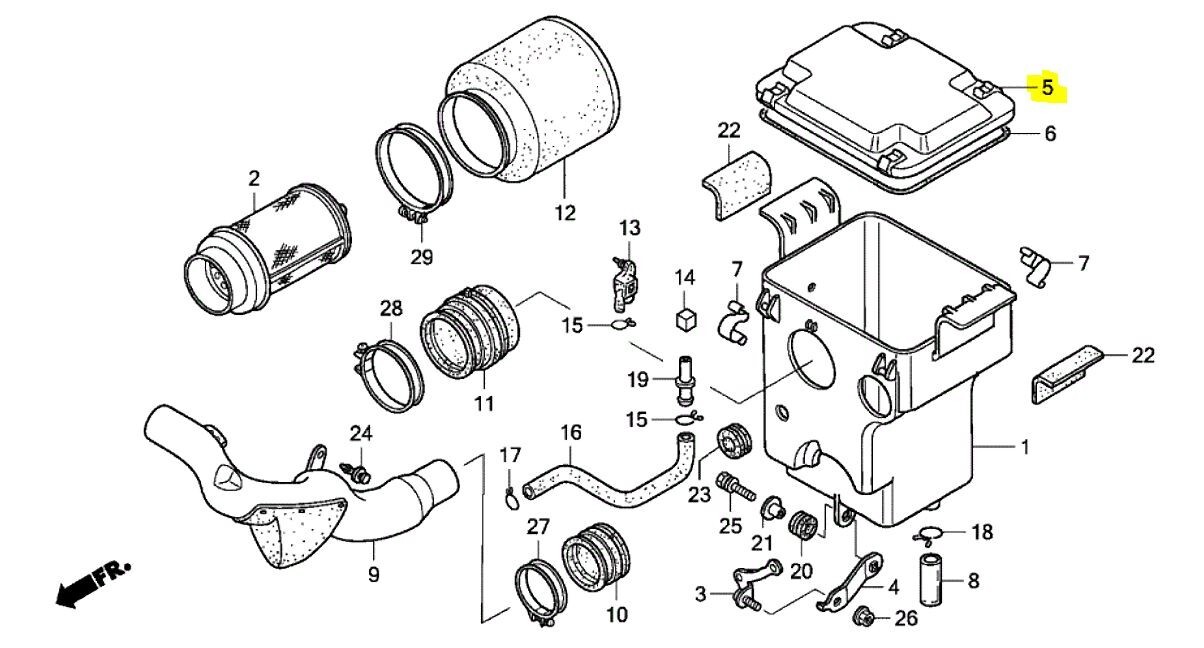 HONDA AIR BOX LID COVER TOP CAP TRX350 TRX 350 RANCHER 00-06