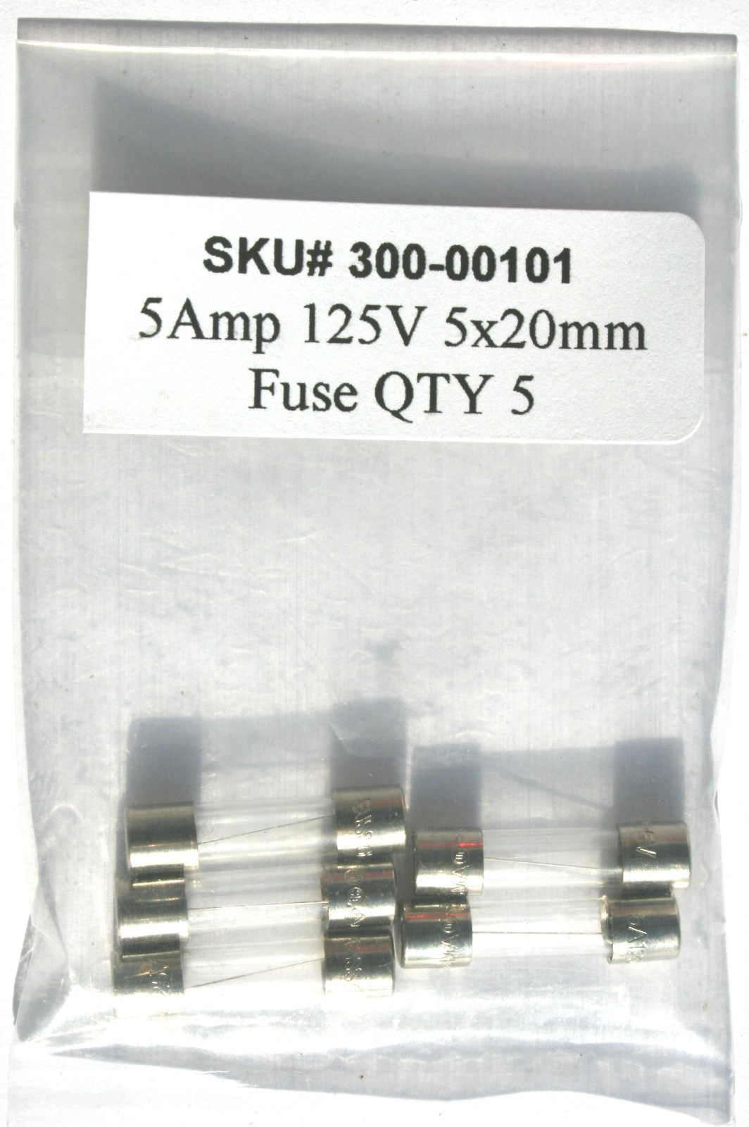 5.0 amp 125v 5x20mm fuse / 5AMP 125 volts / Fast Blow / Lot of 5