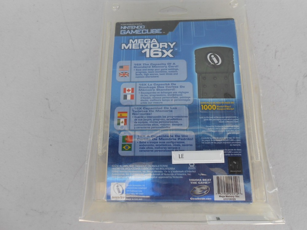 Mega Memory 16X (64Mb) Gamecube Memory Card by Interact Nintendo NIP