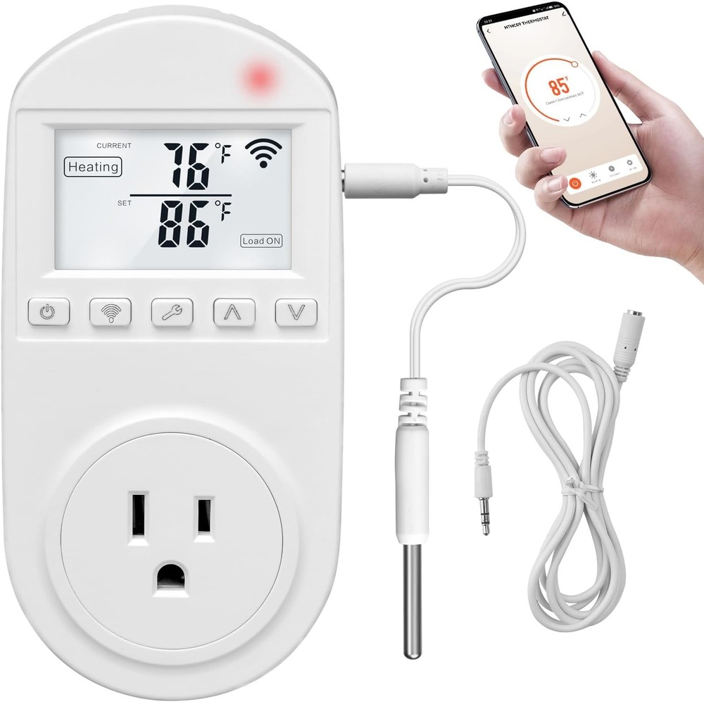New Generation! Smart Wifi Heating Cooling Temperature Controlled Outlet, Compa