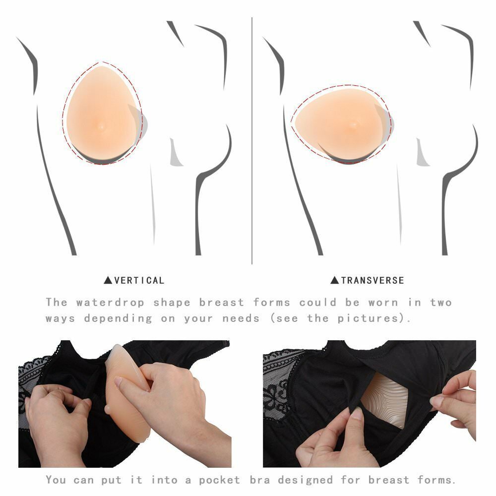 Waterdrop Silicone Breast Form Bra Insert Fake Boob for Mastectomy Crossdresser