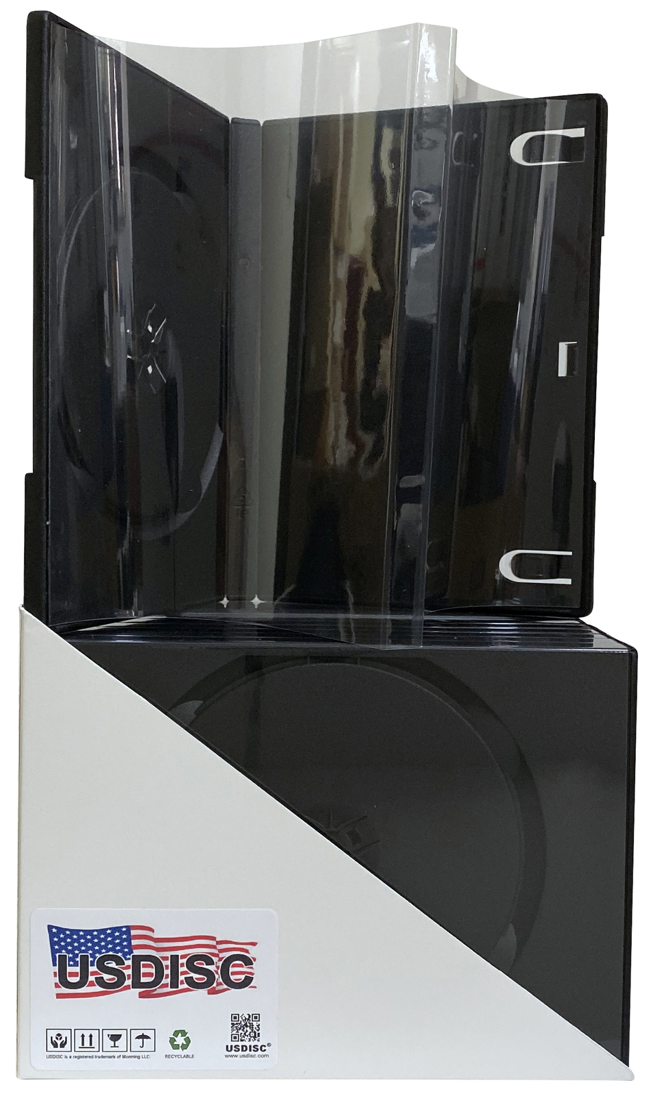 USDISC DVD Cases Standard 14mm AAA Grade, Single 1 Disc (Black) Lot