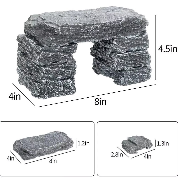 Reptile Hide Out 7 Pcs Stackable Stack Stone Look Resin