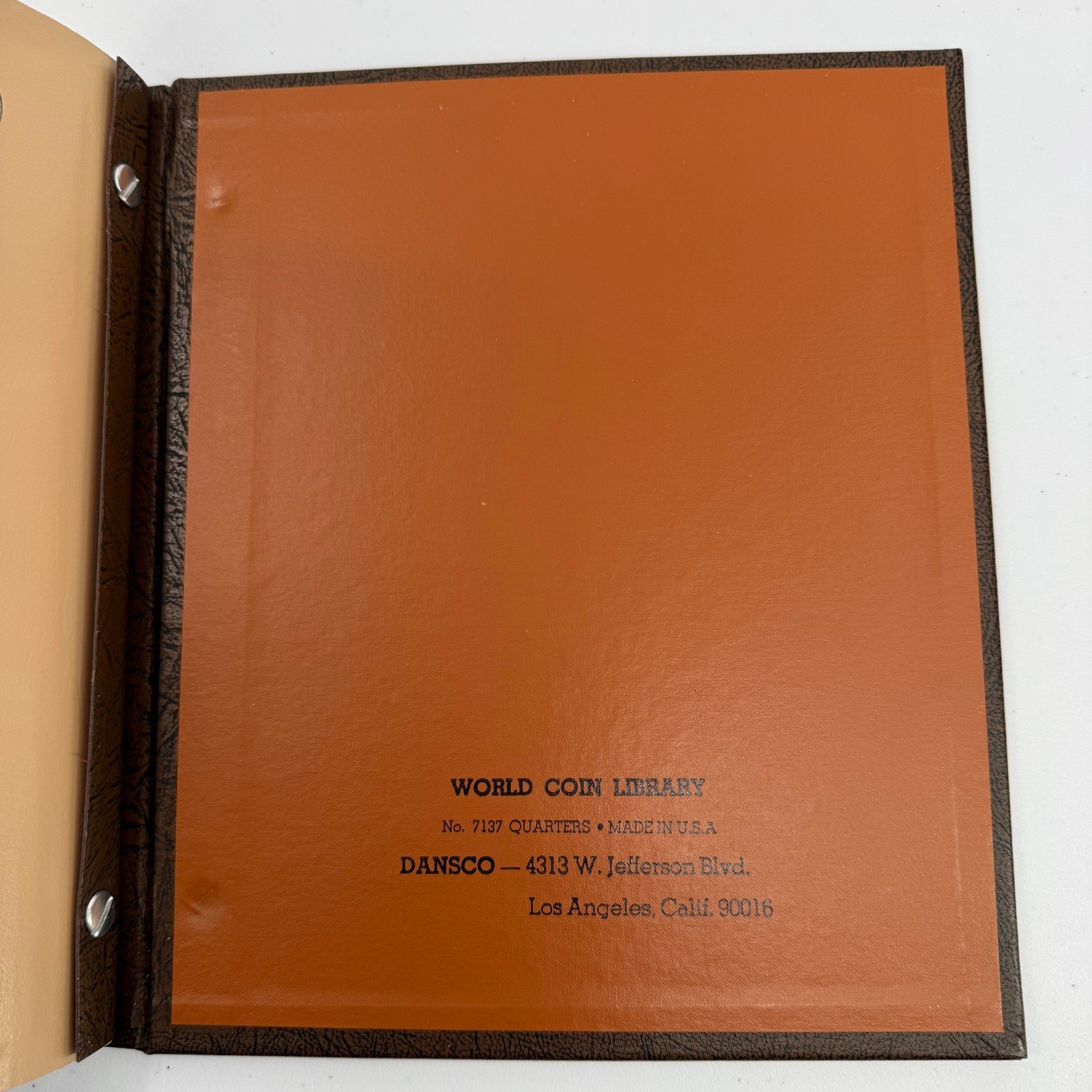 Dansco World Coin Library No 7137 Quarters Album Blank Plain 4 Pages 96 Coins