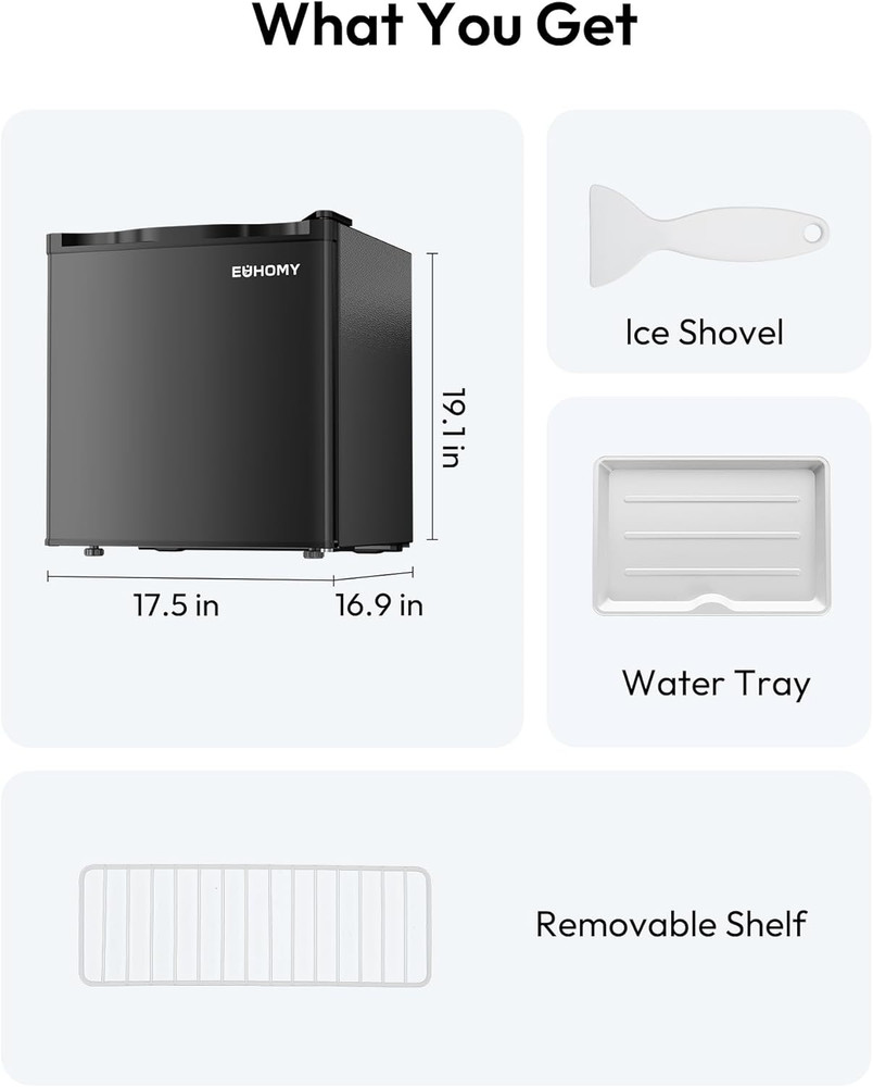 . Cu.Ft Mini Fridge, Reversible Single Door Compact Refrigerator, Adjustable The