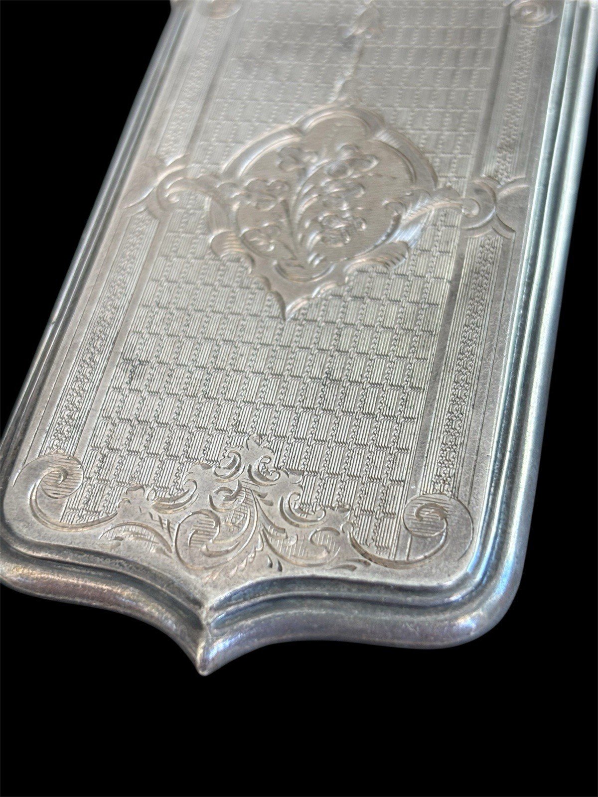Sterling Silver Edwardian Engraved Cigarette Card Hinged Case 32.7g 925