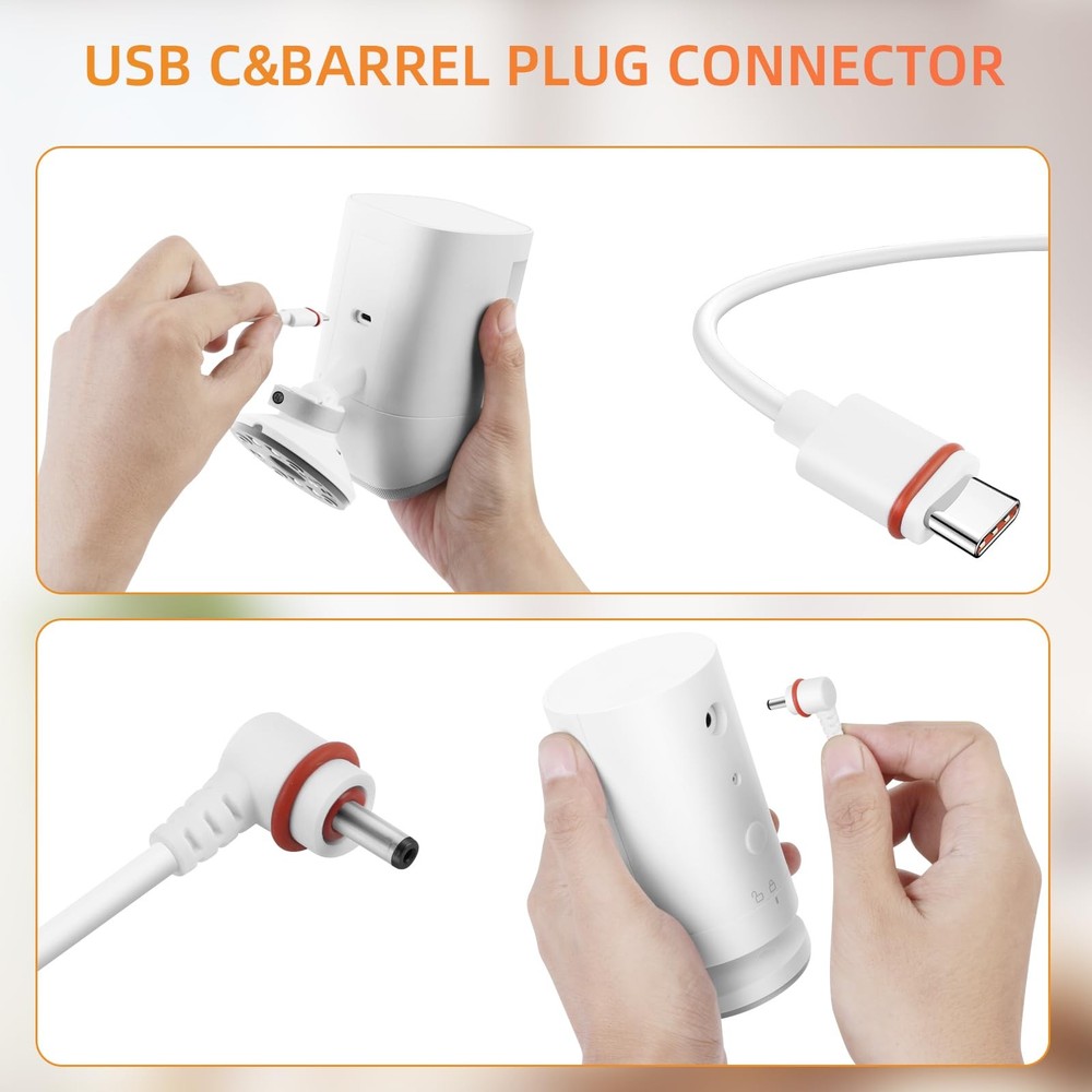 Solar Panel for Ring Camera, 2 Pack 4W Charger 2pc, White 2PCS