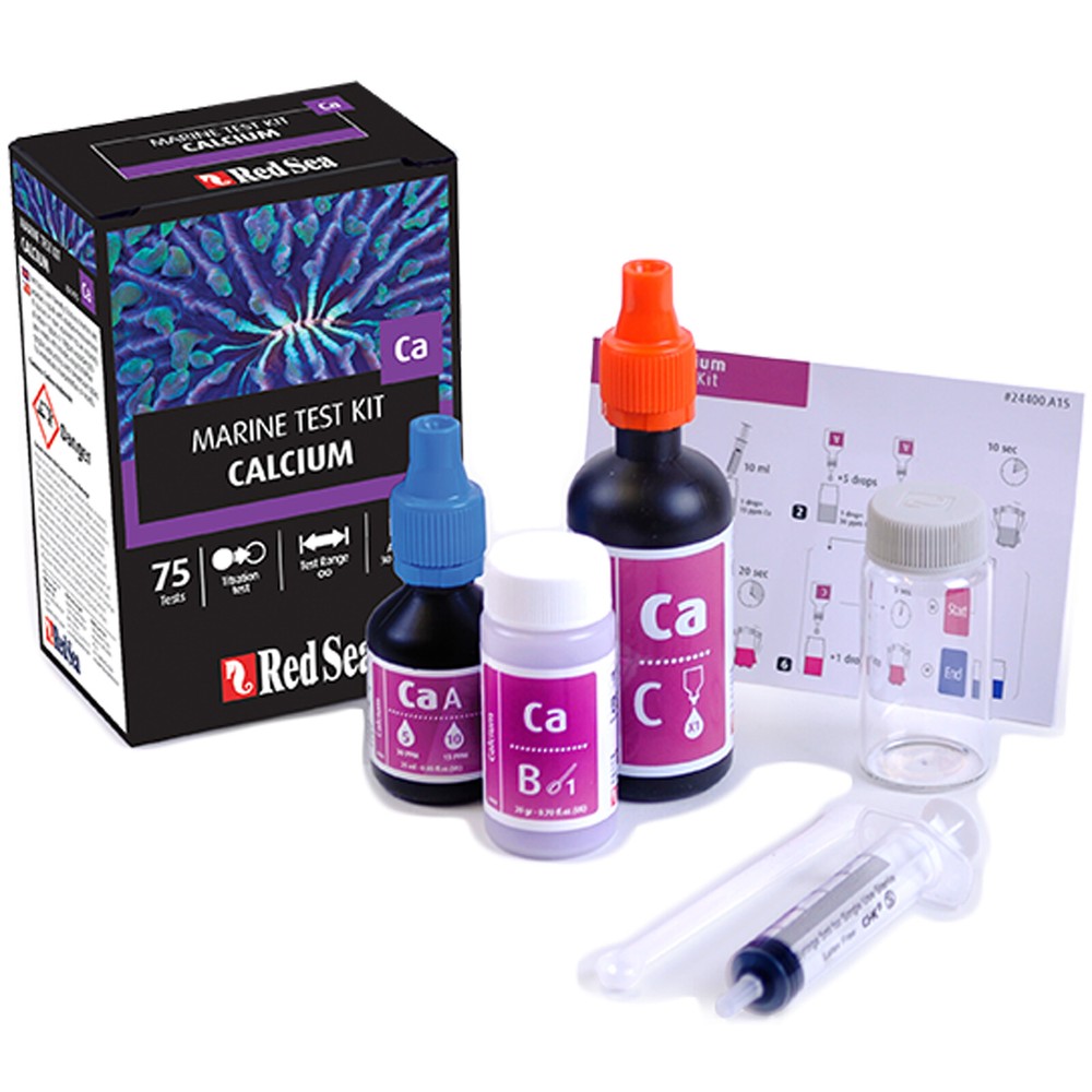 Red Sea Calcium Marine Test Kit Titration Method 15-30ppm Accuracy 75 Tests