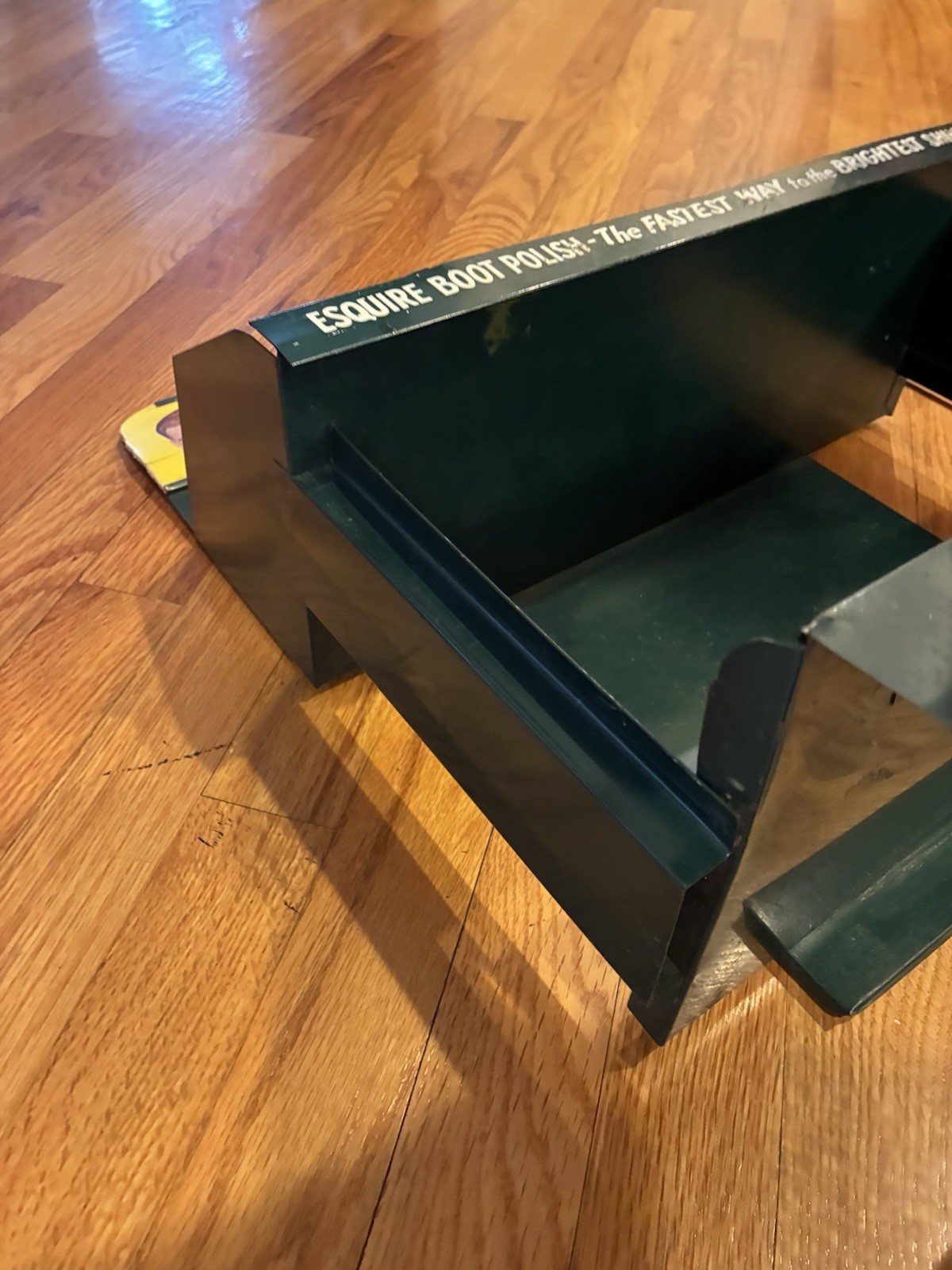 VINTAGE Esquire Brushless Shoe Polish Arthur Godfrey Store Counter Metal Display