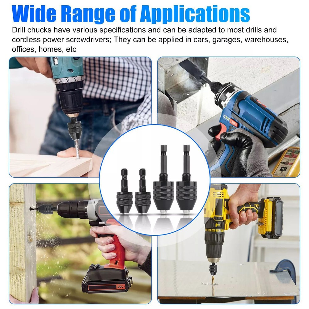 1:4-inch hex shank Versatile Conversion Drill chuck for cordless screwdrivers