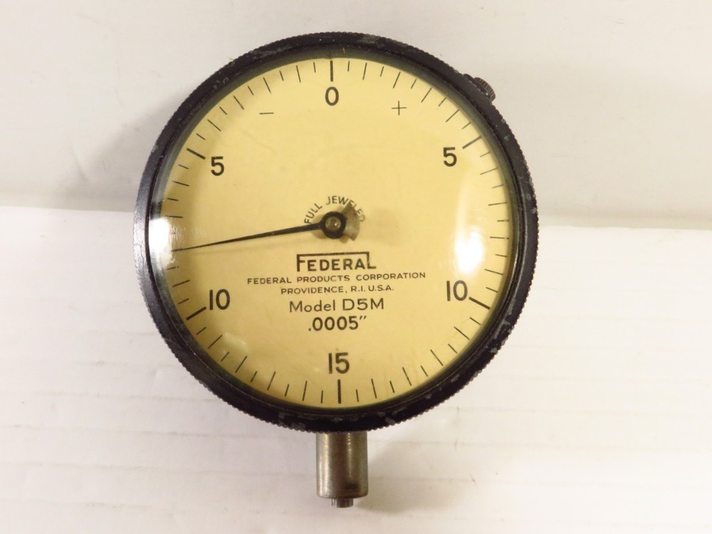 FEDERAL Model D5M .0005" Dial Indicator, Made in USA