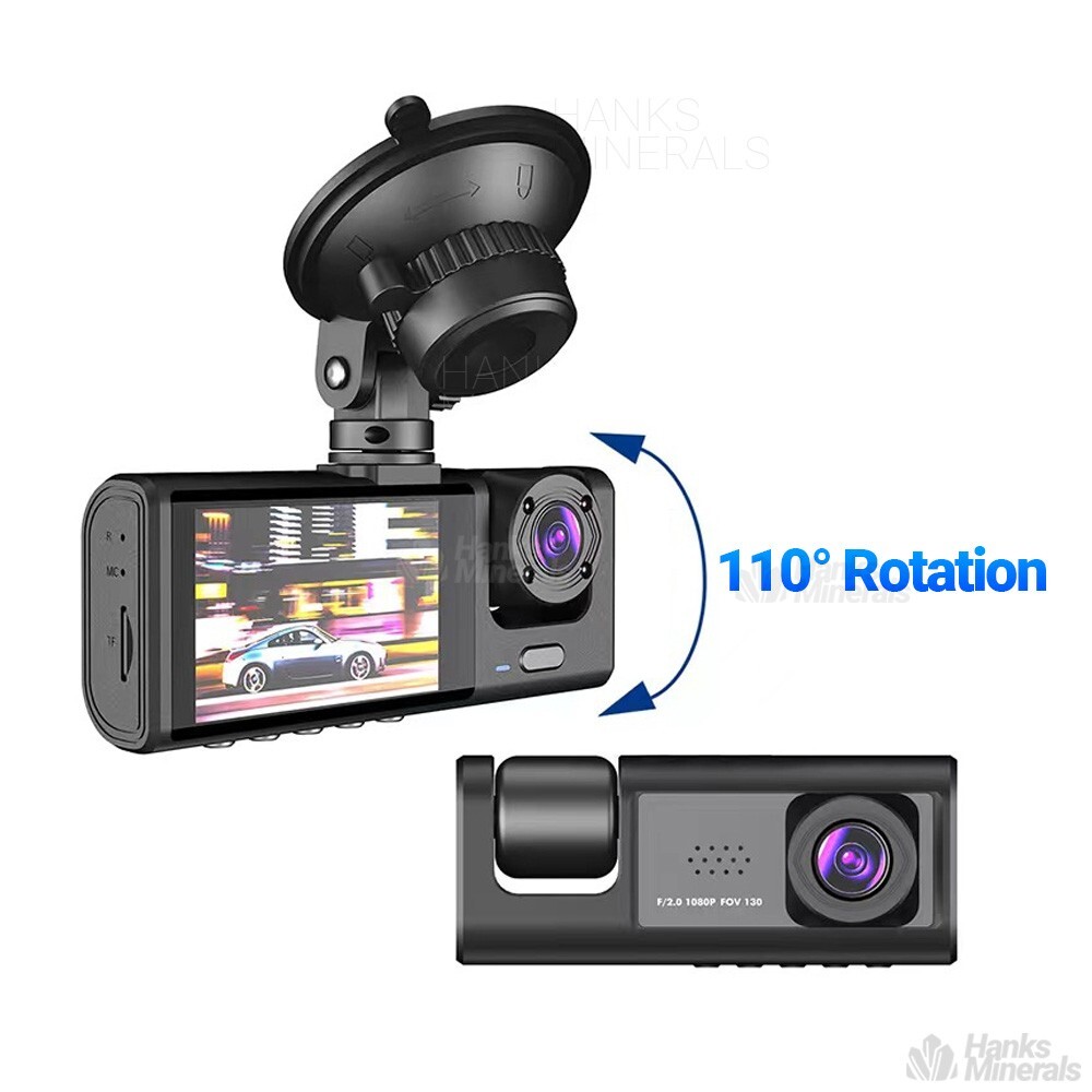 Dash Cam Car HD 1080P Front/Rear/Inside Dual Lens Video Recorder Camera G-Sensor