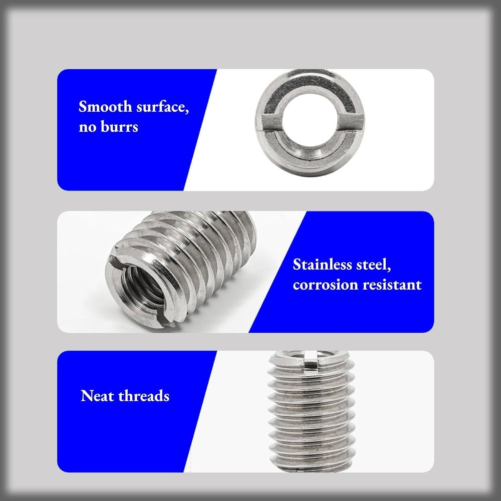 Thread Reducer Nut Assortment 41 Pcs Repair Insert Normal, Silver