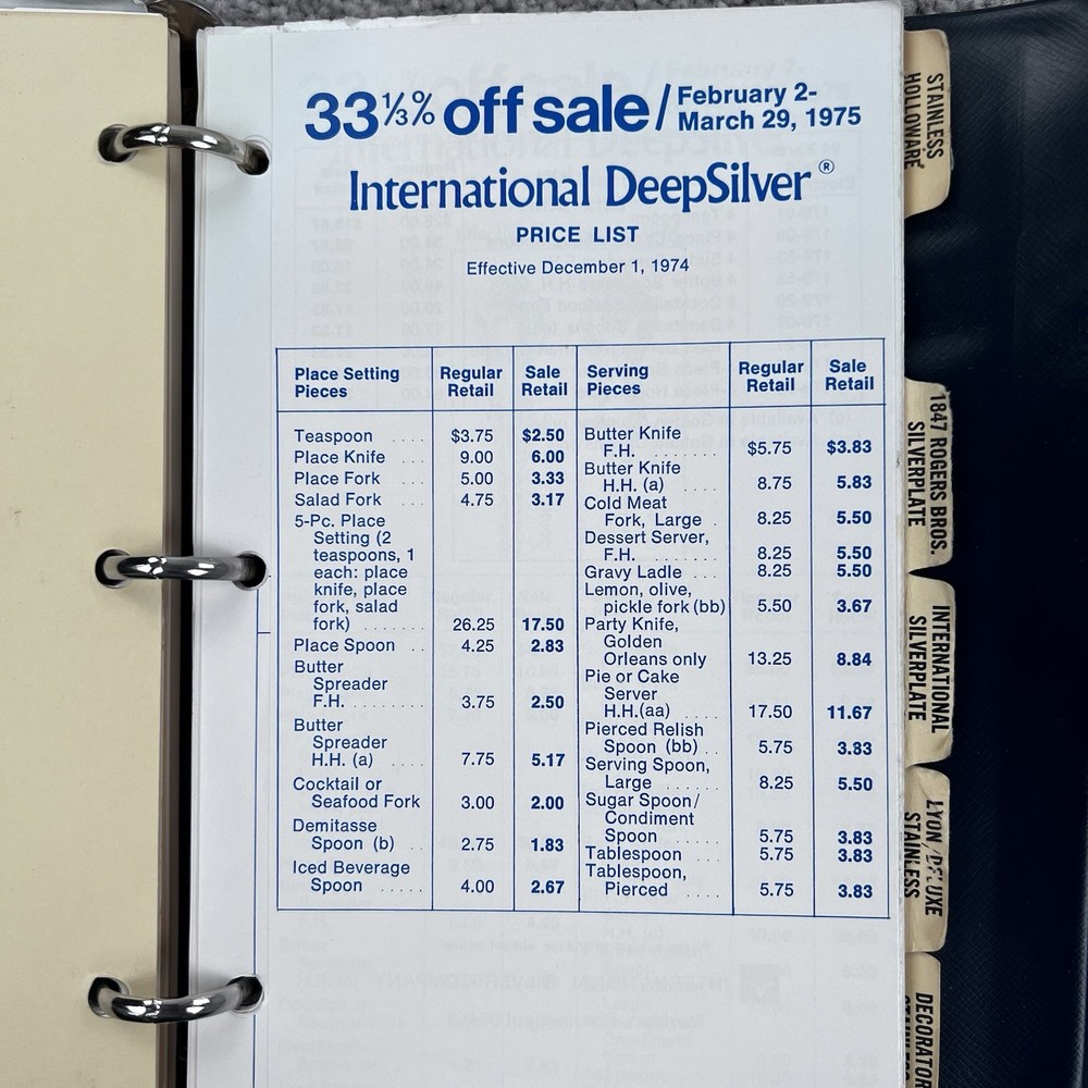 MCM International Silver Company Sales Manual 1975 Advertising Plan Flatware