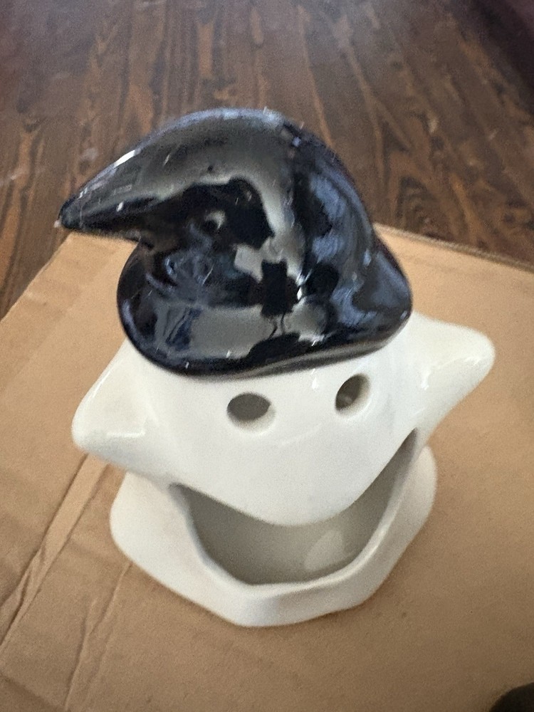 3 Ceramic Ghost Tea Lite Holders