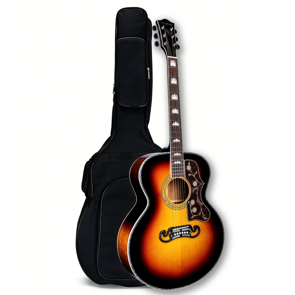 All Solid Wood Jumbo Acoustic Guitar 42", Solid Spruce Top & Solid Mahogany Back