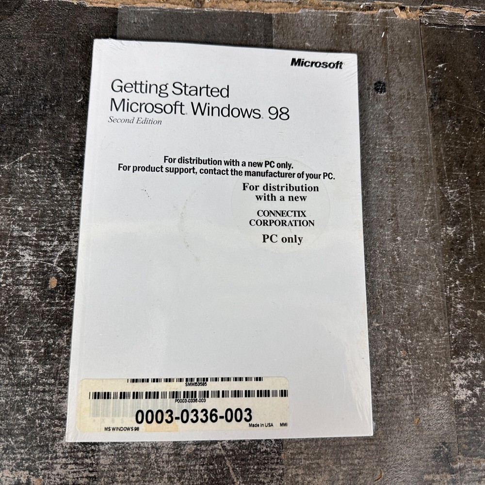 Getting Started Microsoft WINDOWS 98 Second Edition CD KEY SEALED - NO DISC