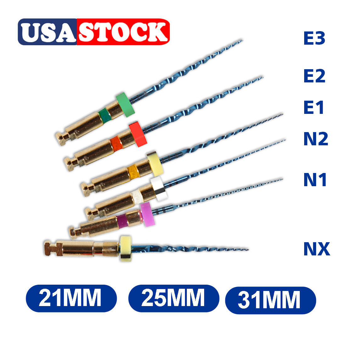 USA Dental NiTi Super Files Rotary Endodontic Endo Motor Root Canal 21/25/31MM