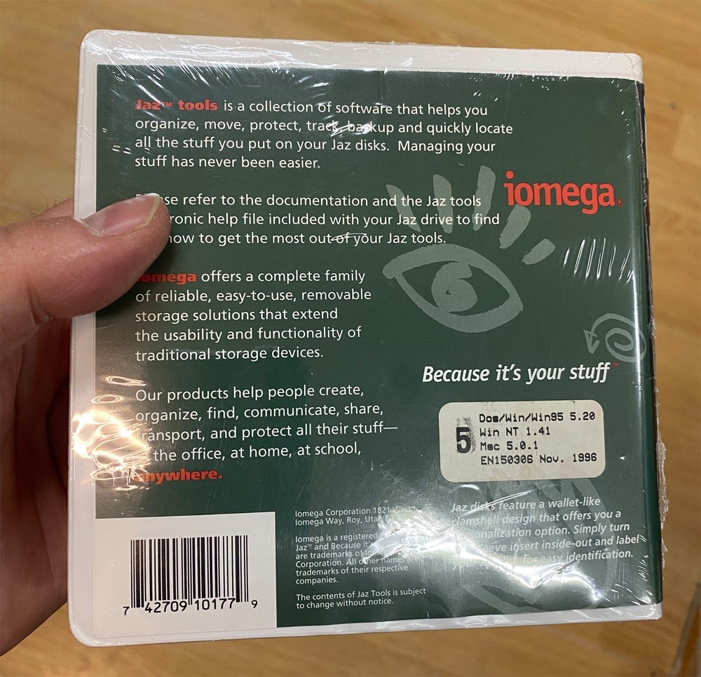 iomega Jaz 1GB Tools & Software Utilities Disk - BRAND NEW (Sealed)