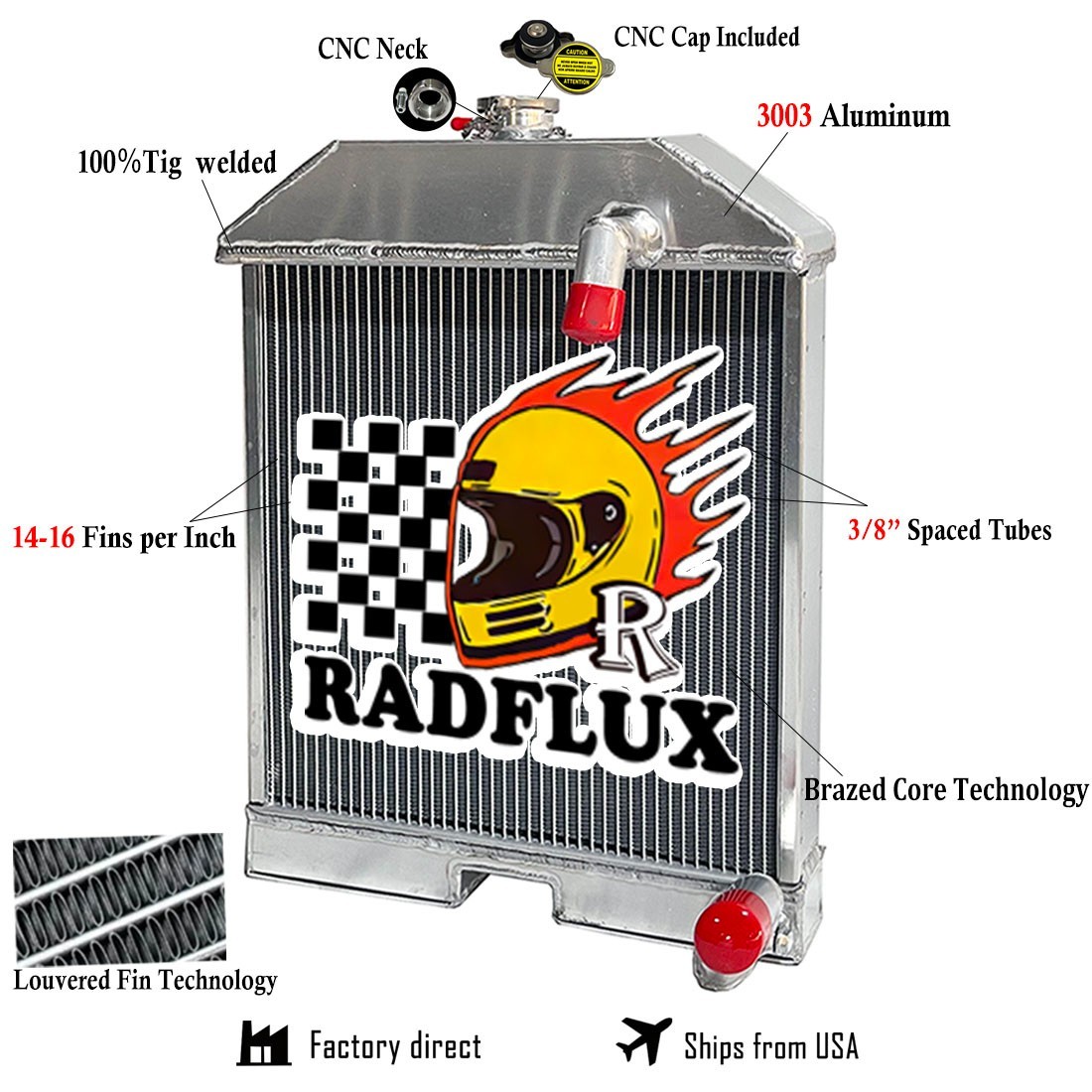 C5NN8005AB Radiator Fits Ford 501 600 601 700 701 800 801 901 2000 4000 NAA Holl