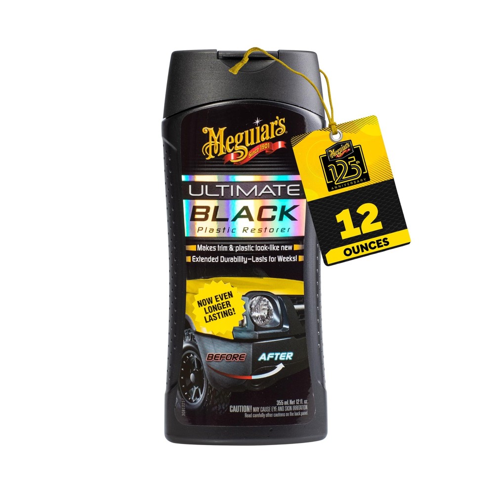 Meguiar's Ultimate Black Plastic Restorer, Durable Car Restorer 12 oz.,