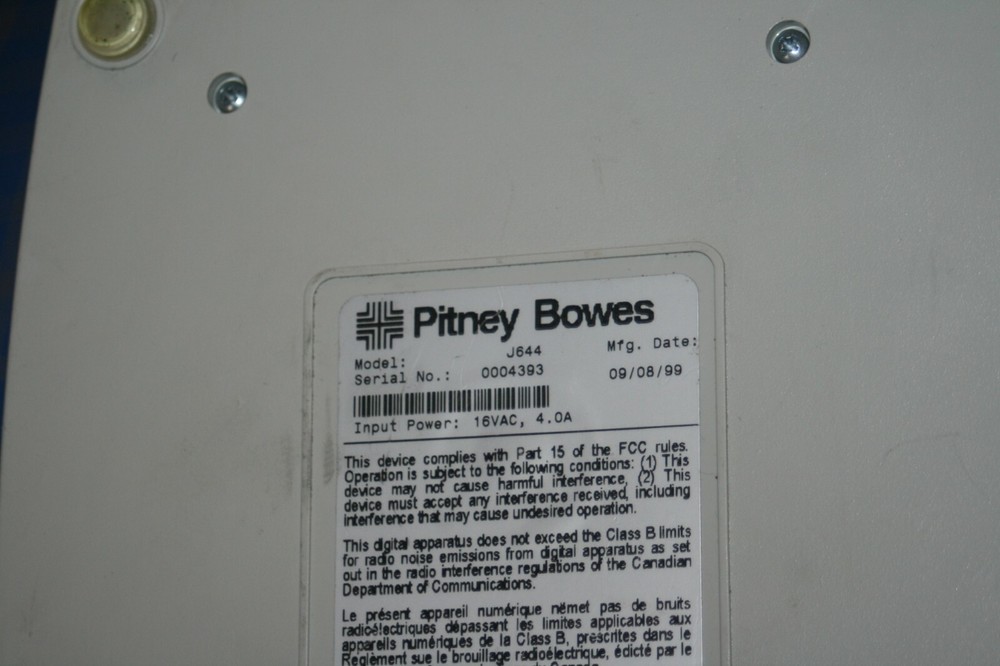 Pitney Bowes J644 Thermal Printer AS IS, No power adapter