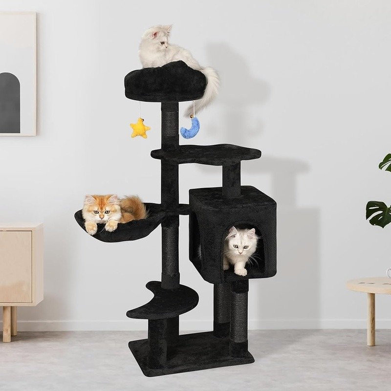 Unique Cloud Cat Tree Multi-Level Cat Tower W/ Scratching Posts & Condo New