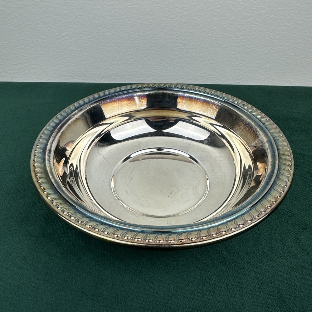 F B Rogers Beaded Edge Silver Plated  Candy Dish/bowl